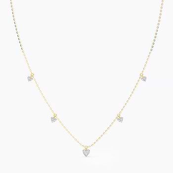 Hanging Hearts Diamond Necklace