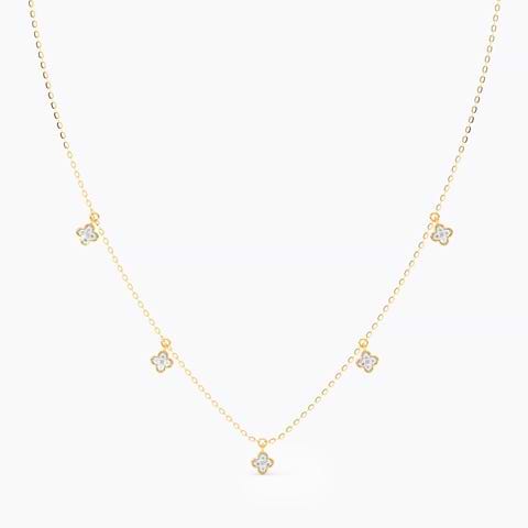 Dangling Shamrock Diamond Necklace