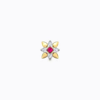Anjana Bloom Gemstone Nose Pin