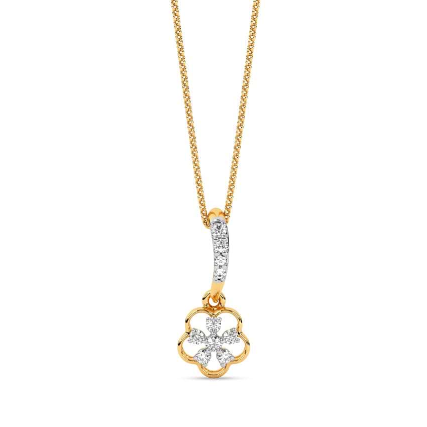 Flowery Disc Diamond Pendant