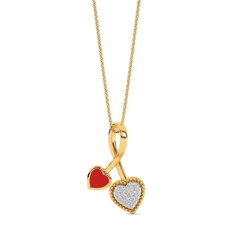 Duet Hearts Diamond Pendant