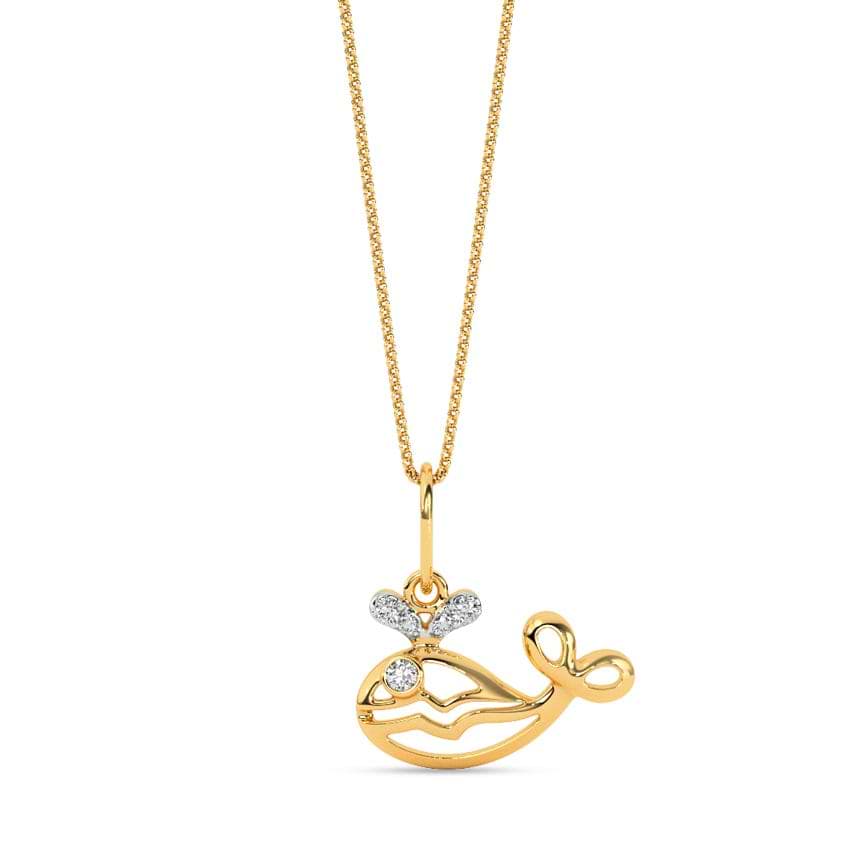 Shining Whale Diamond Pendant