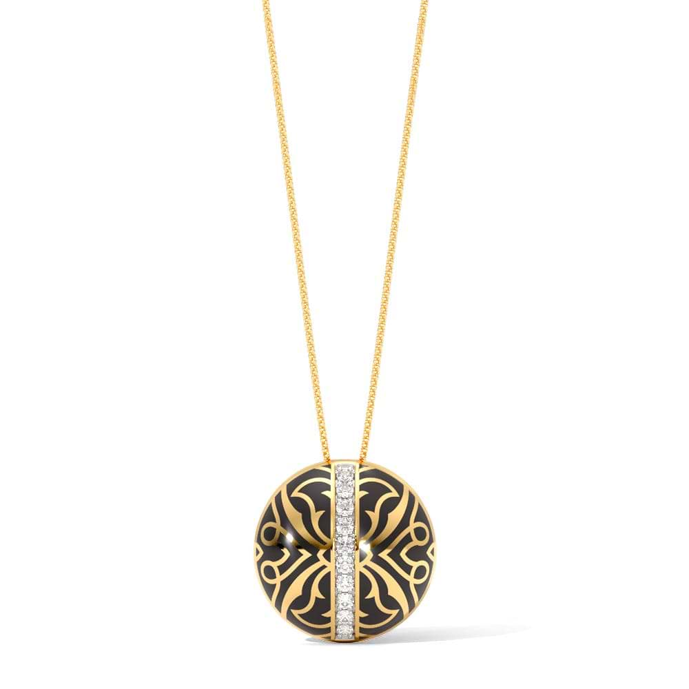Noir Bidri Diamond Pendant