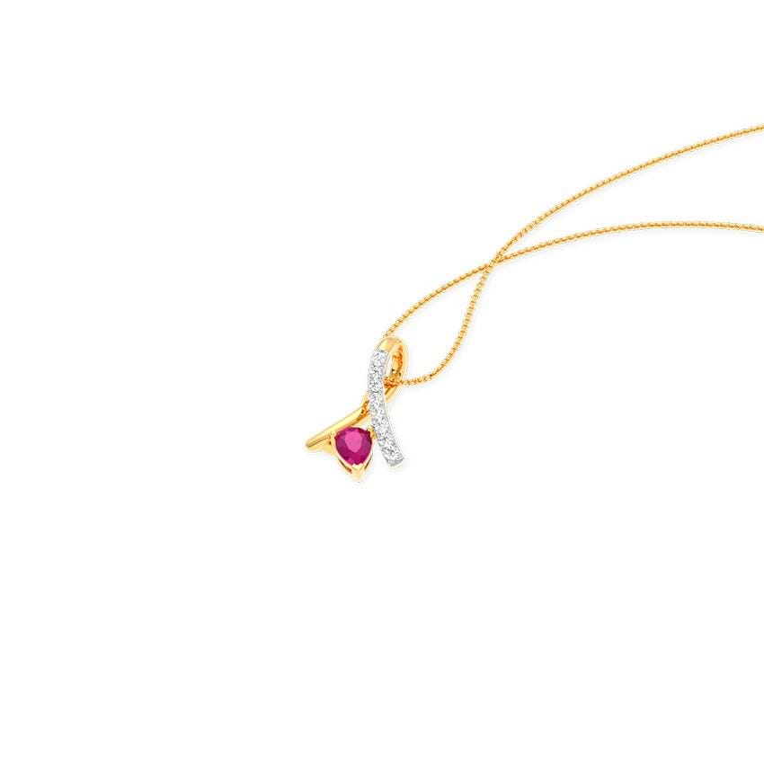 Carmine Twist 10KT Gemstone Pendant