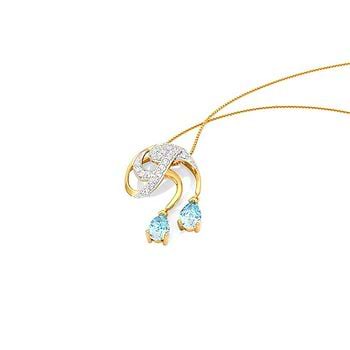Ripple Blue Gemstone Pendant