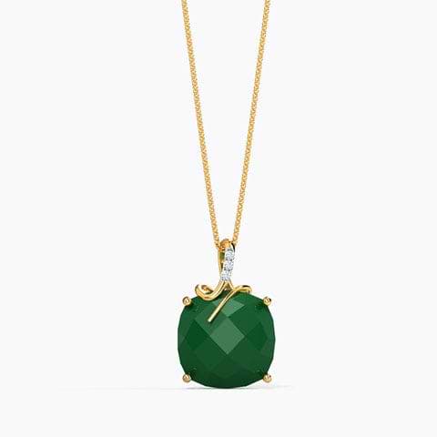 Checkered Cushion Gemstone Pendant