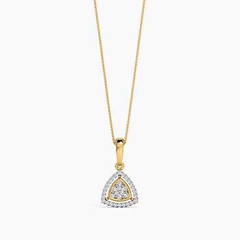 Daisy Triangle Halo Diamond Pendant