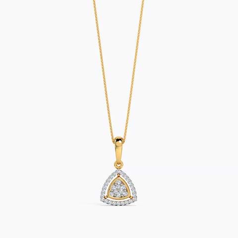 Daisy Triangle Halo Diamond Pendant
