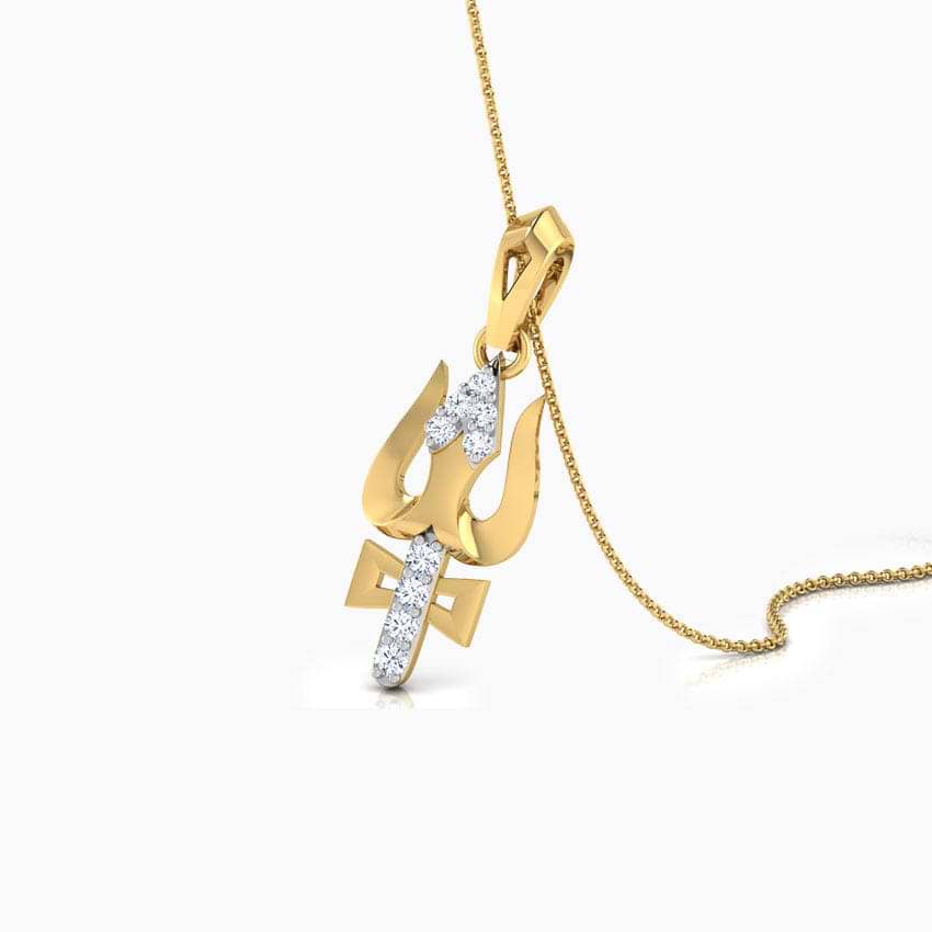 Shiva Trishul Diamond Pendant