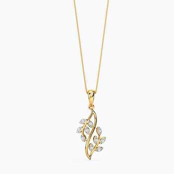 Shimmering Diamond Petals Pendant For Women