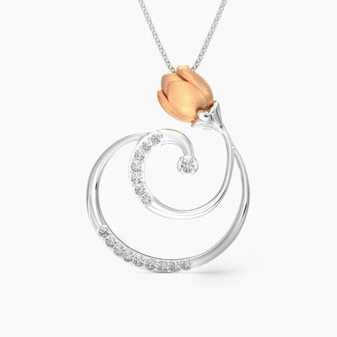 Swirl Tulip Diamond Pendant