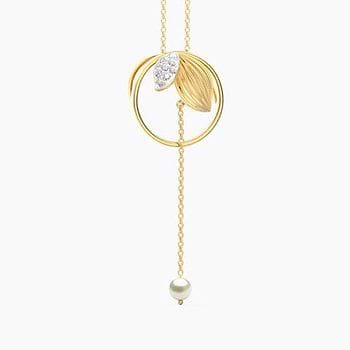Encircled Leaflet Pearl Pendant