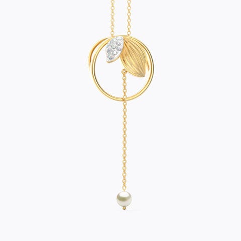 Encircled Leaflet Pearl Pendant