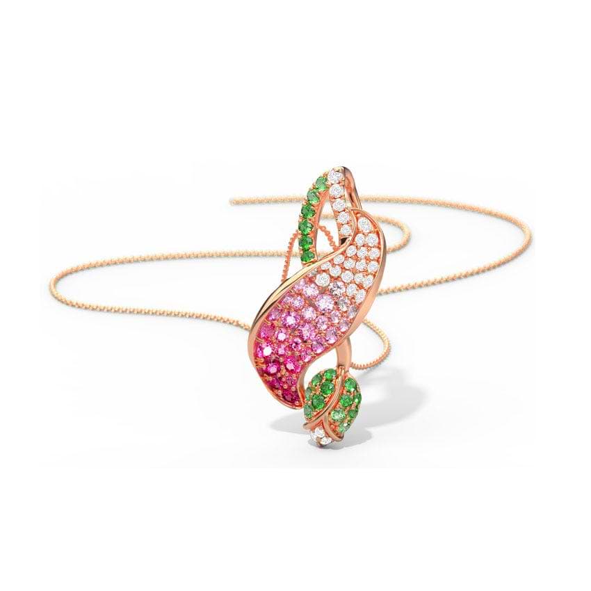 Fushia Sparkling Gemstone Pendant For Women