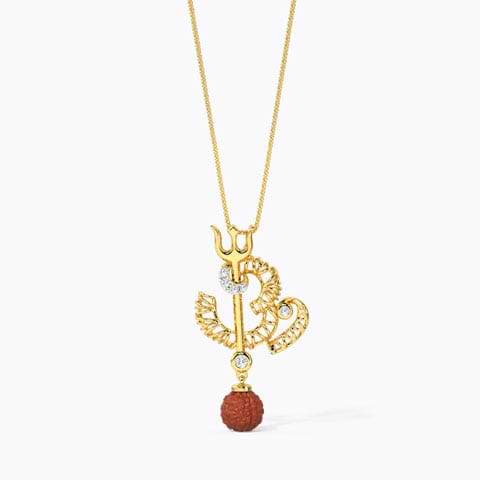 Om Trishul Gemstone Pendant