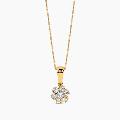 Swirly Petal Diamond Pendant