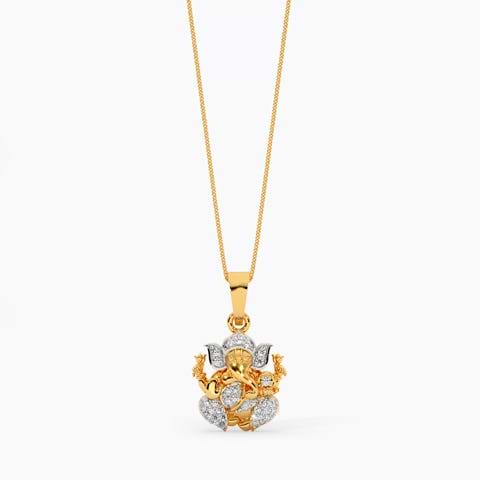 Ganpati 22k Diamond Pendant