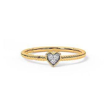 Swirl Heart Diamond Ring
