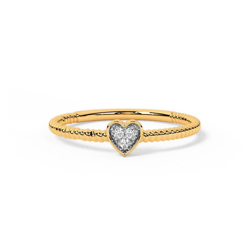 Swirl Heart Diamond Ring
