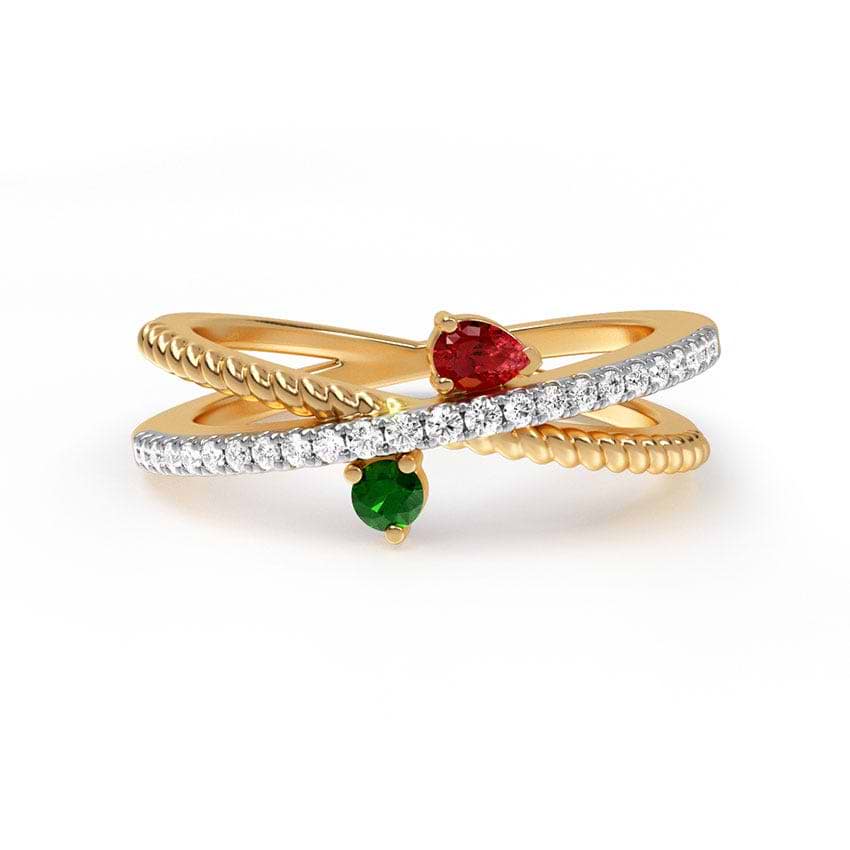 Crisstwist Gemstone Ring