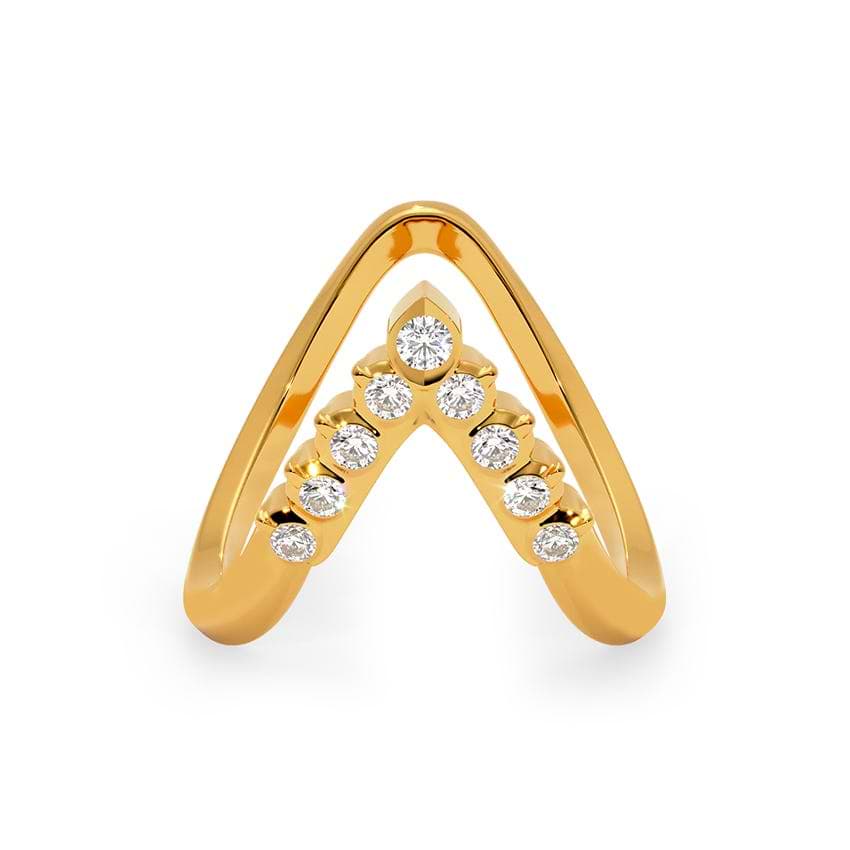 V Contour 22KT Diamond Vanki Ring