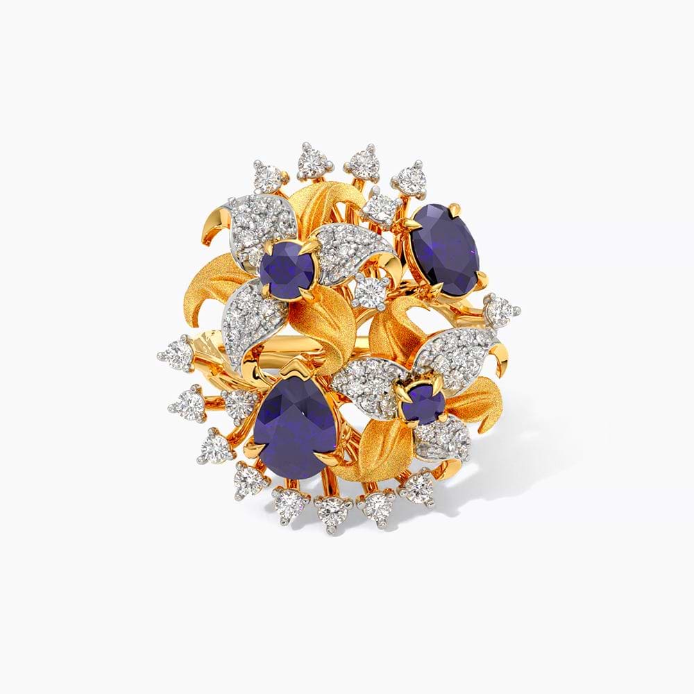 Blue Lilies Gemstone Ring