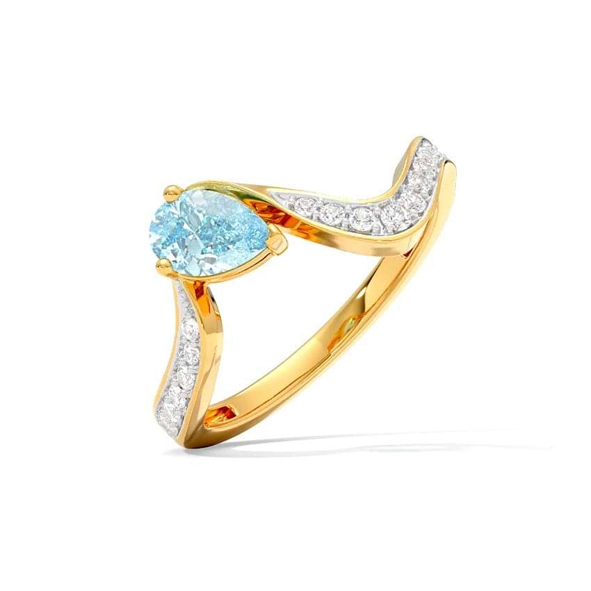 Misted Waves Gemstone Ring