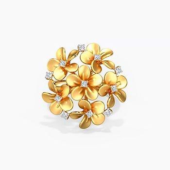 Plumeria Cluster Diamond Ring