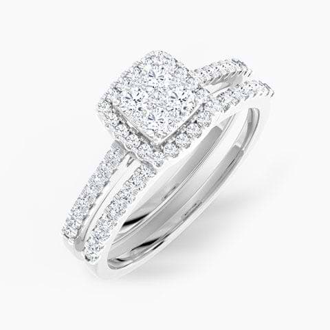 Flickering Diamond Bridal Ring Set