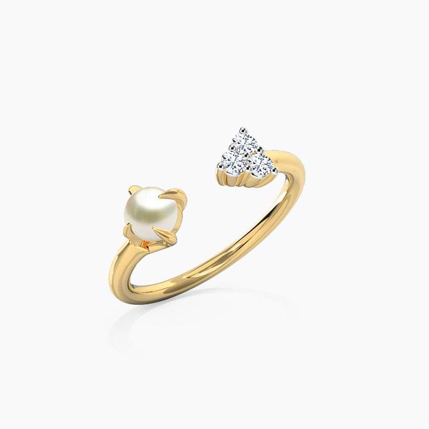 Pearl Spade Diamond Ring