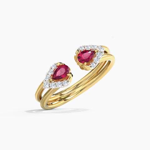 Rosy Drop Gemstone Ring