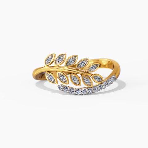 Glinting Leaves Diamond Ring