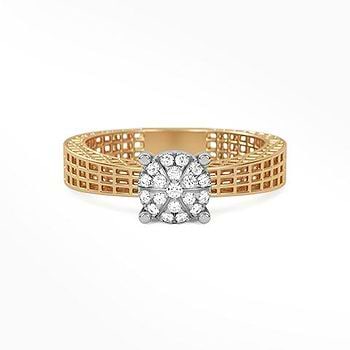 Mesh Cluster Diamond Ring