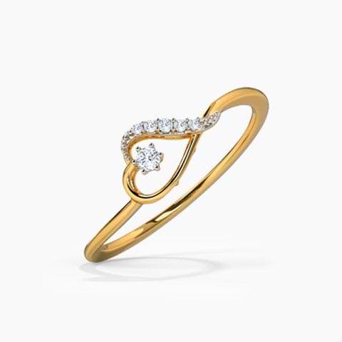 Twinkling Heart Diamond Ring