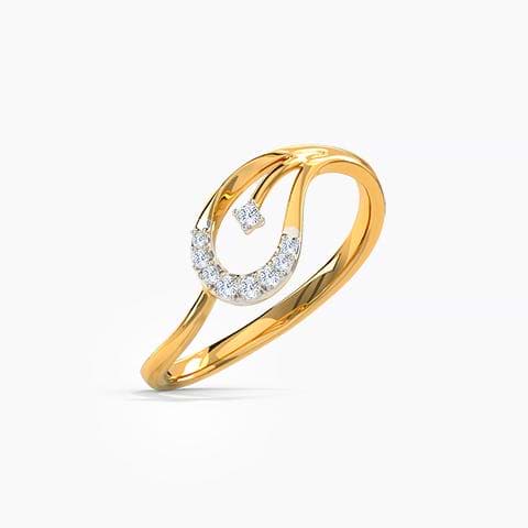 Sleek Paisley Diamond Ring