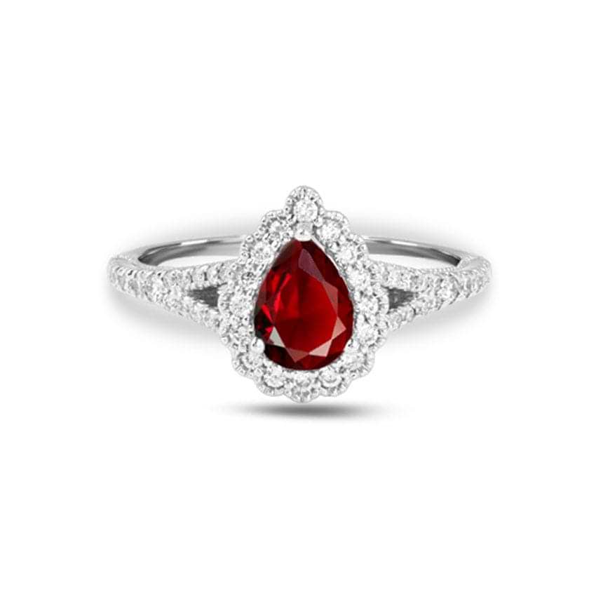 Sabina Halo Gemstone Ring