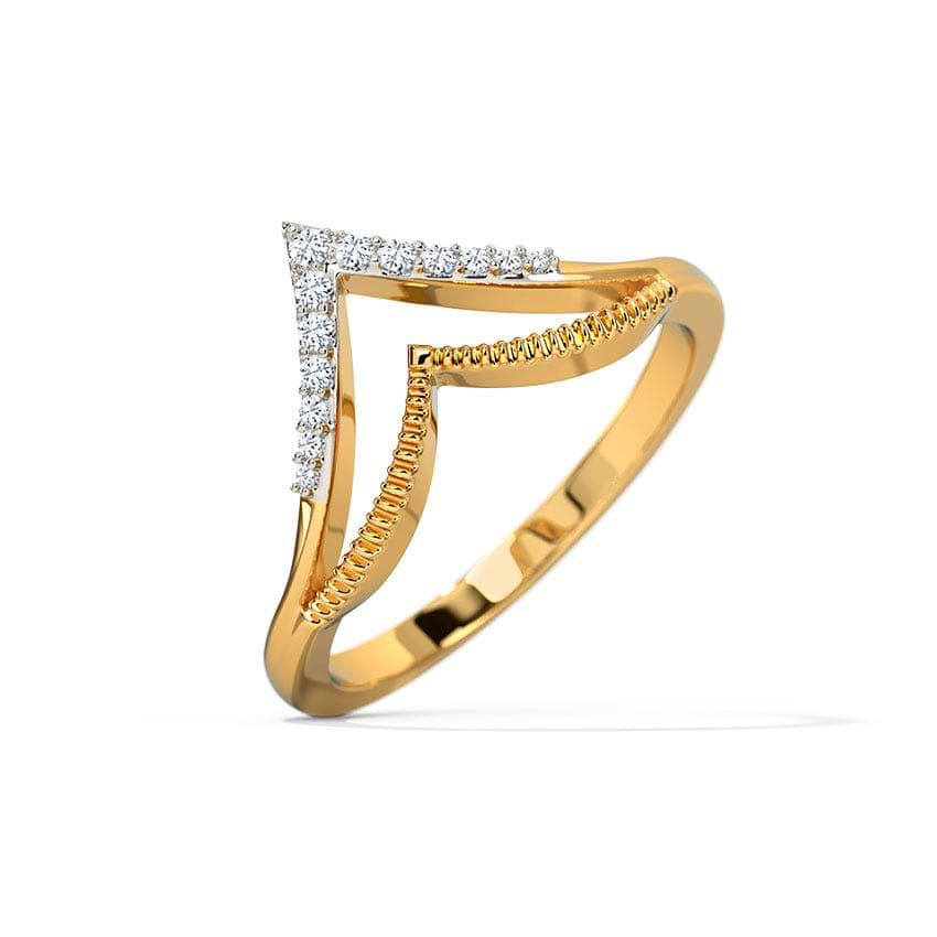 Trendy Chevron Diamond Ring 