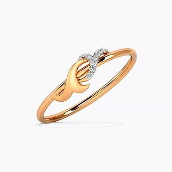 Glittery Fern Diamond Ring