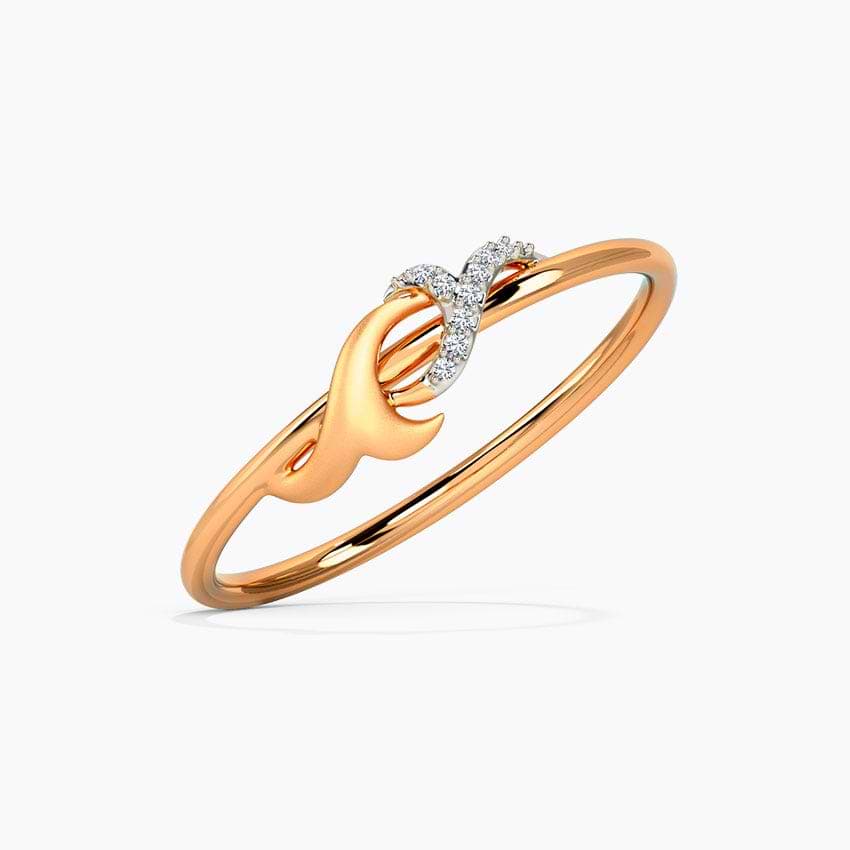 Glittery Fern Diamond Ring