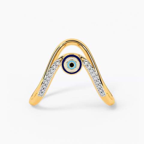 Smart Evil Eye Diamond Vanki Ring