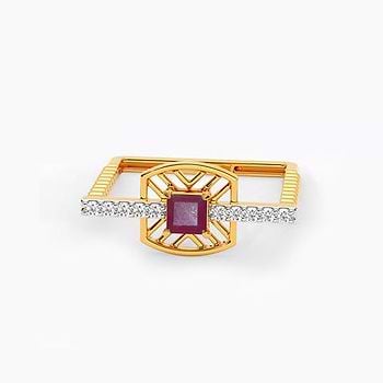 Crimson Weave Gemstone Ring