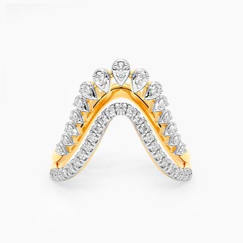 Wedge Flow Diamond Vanki Ring