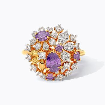 Violet Bloom Gemstone Ring