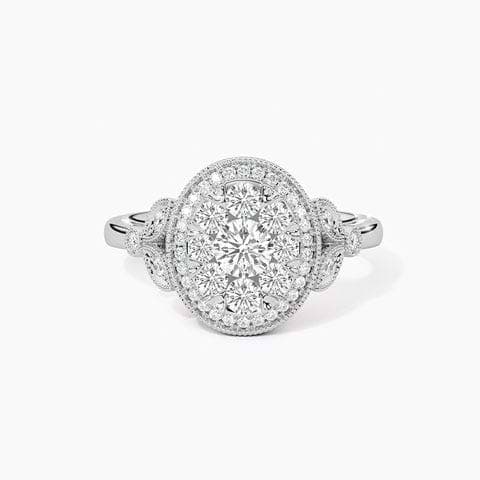 Oval Floral Composite Ring