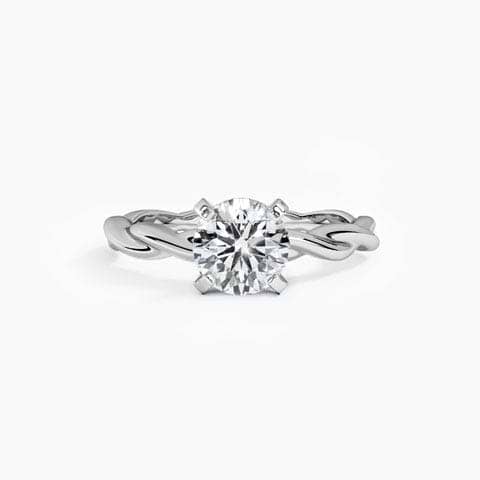 Twisted Petite Solitaire Mount Ring