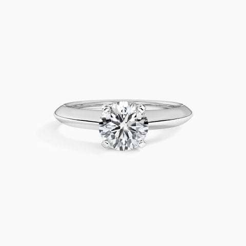 Edged Petite Solitaire Mount Ring