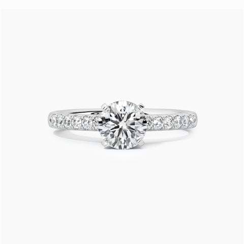 French Pave Solitaire Mount Ring