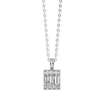 Sophisticated Box Diamond Pendant