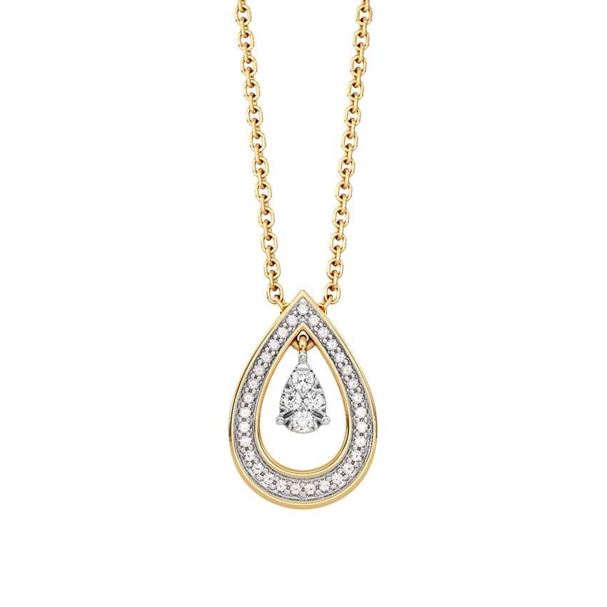Sunlit Raindrop Diamond Pendant