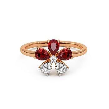 Firedrop Blossom Gemstone Ring